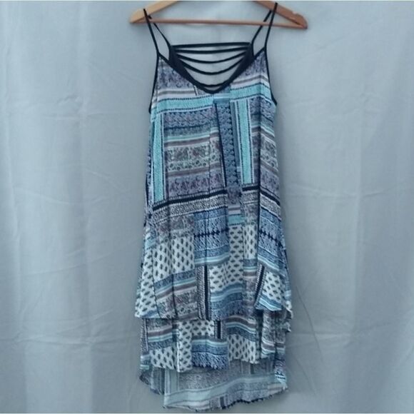 Anthropologie Blue and Black Patterned Dress - Picture 7 of 9